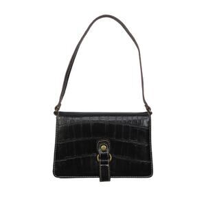 Y2K Nine West Vintage Black Alligator Mini Bag Faux Leather